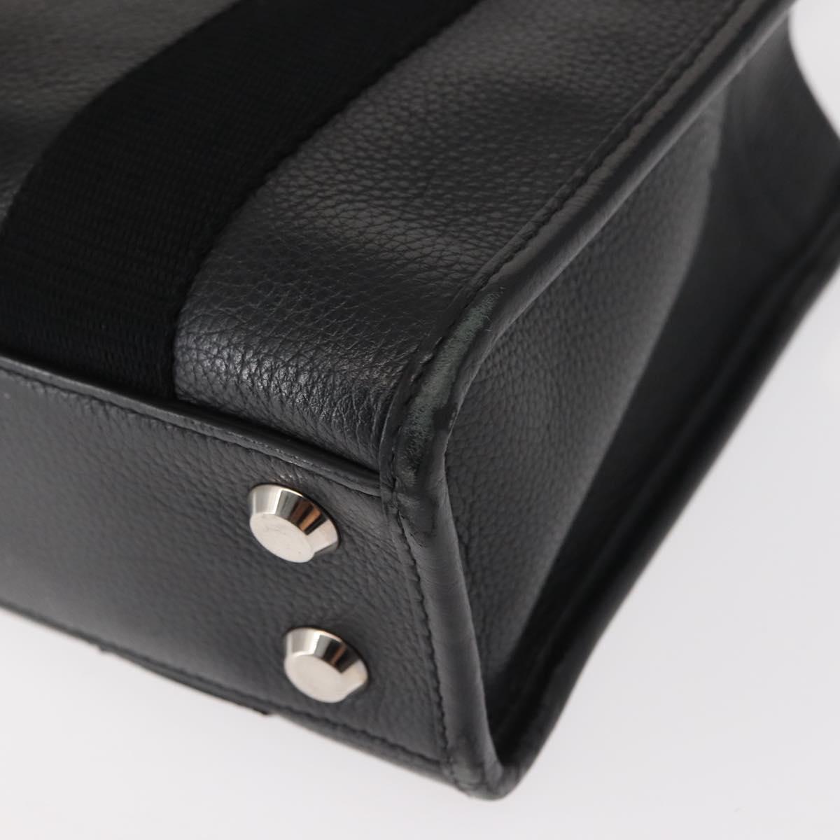 BALENCIAGA Hand Bag Leather 2way Black Silver Auth BA7090