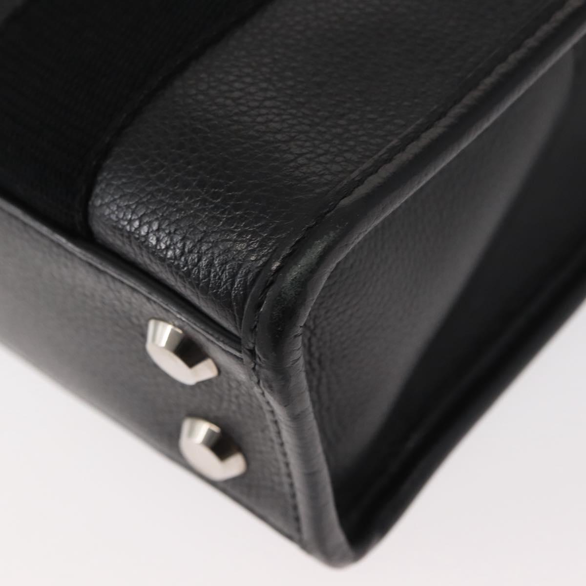 BALENCIAGA Hand Bag Leather 2way Black Silver Auth BA7090