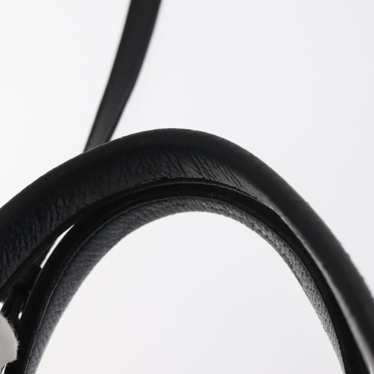 BALENCIAGA Hand Bag Leather 2way Black Silver Auth BA7090