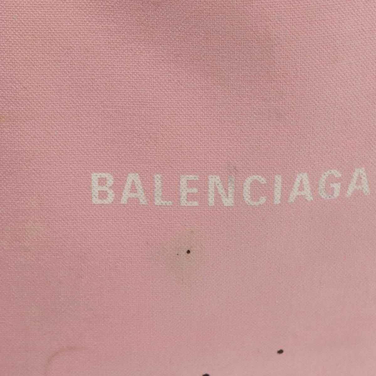 BALENCIAGA Cabas S Hand Bag Canvas Pink Auth BA7091