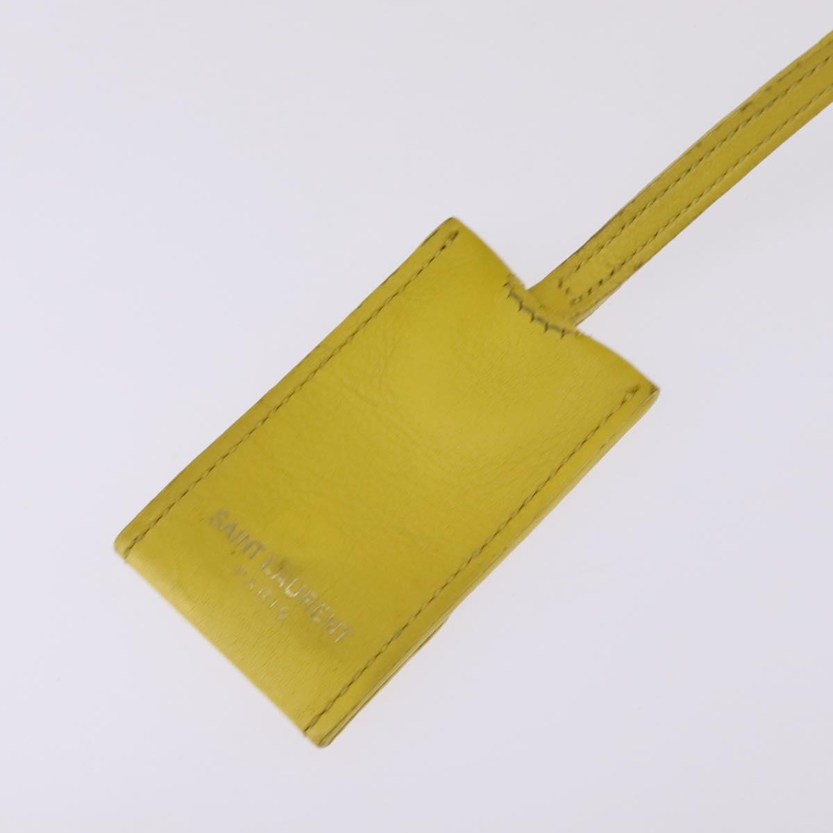 SAINT LAURENT Petit Kabas Hand Bag Leather 2way Yellow Gold Auth BA7092