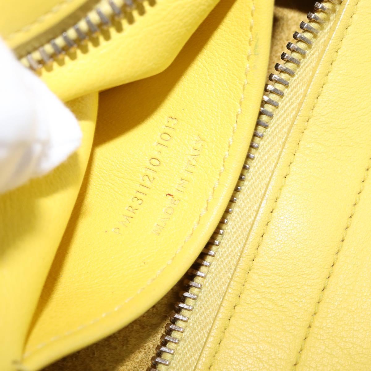 SAINT LAURENT Petit Kabas Hand Bag Leather 2way Yellow Gold Auth BA7092