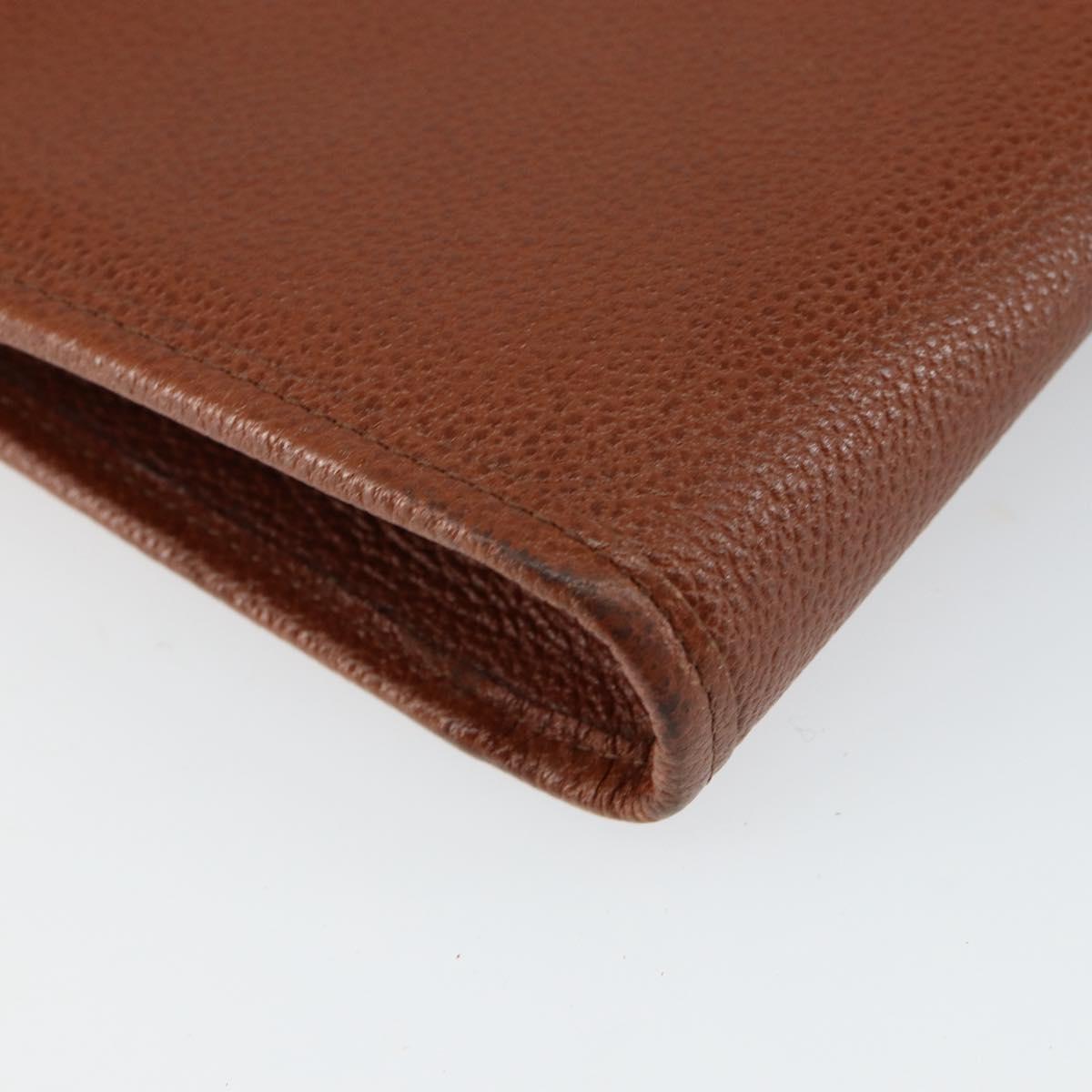 SAINT LAURENT Shoulder Bag Leather Brown Gold Auth BA7094