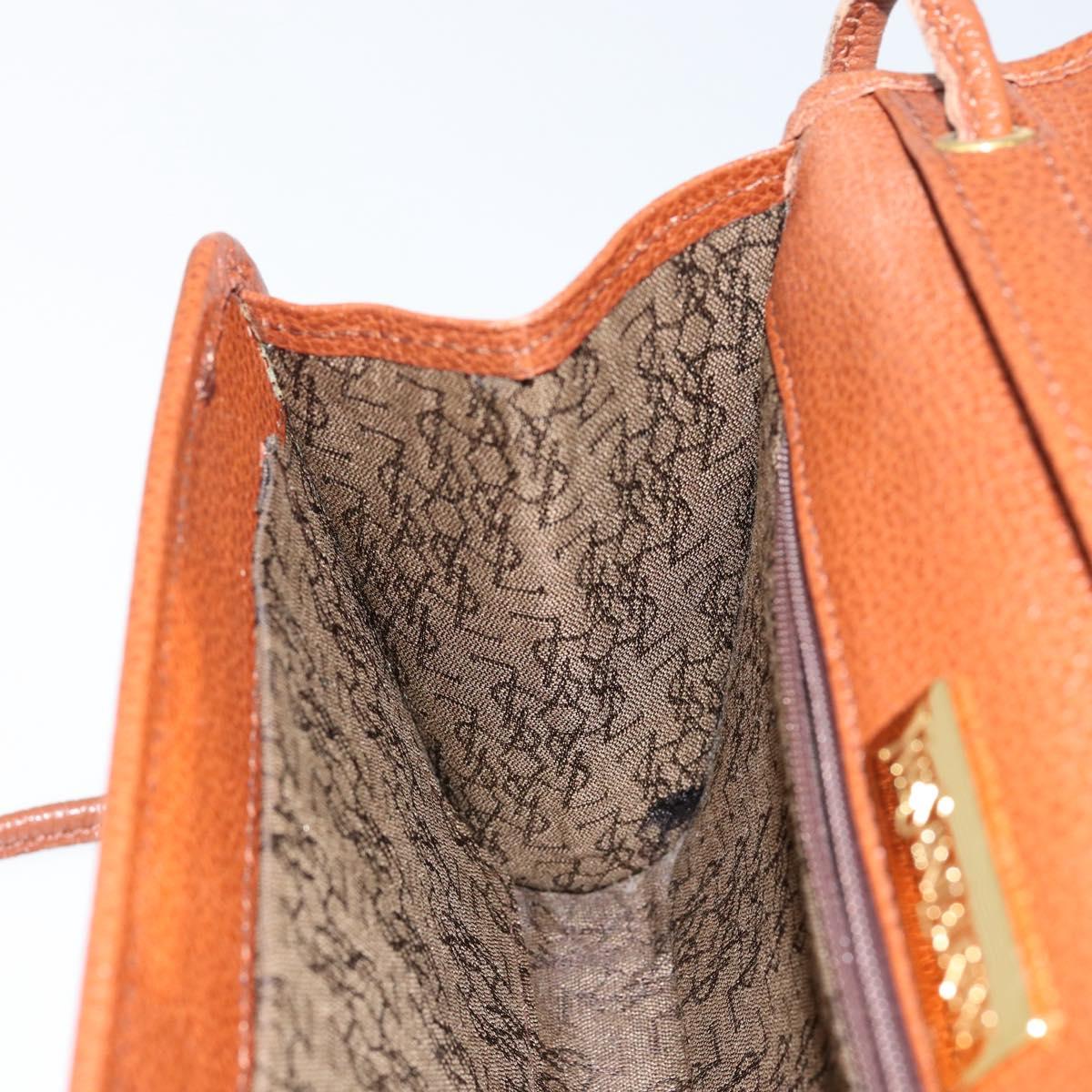 SAINT LAURENT Shoulder Bag Leather Brown Gold Auth BA7094