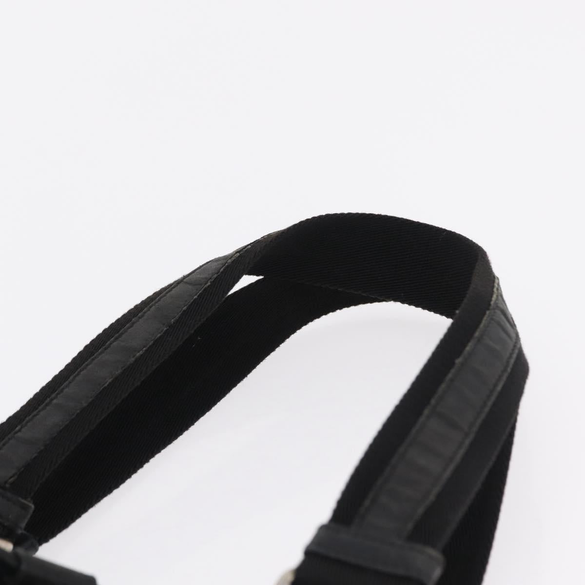 SAINT LAURENT Kahala Tote Bag Canvas Black Silver 123435 Auth BA7095