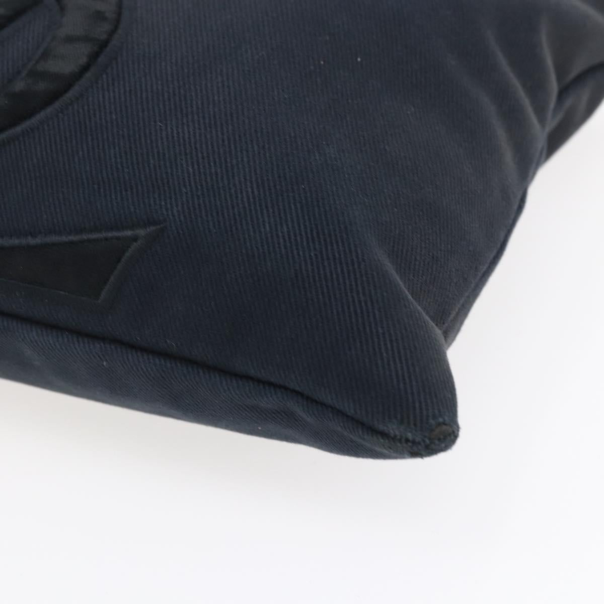 SAINT LAURENT Kahala Tote Bag Canvas Black Silver 123435 Auth BA7095