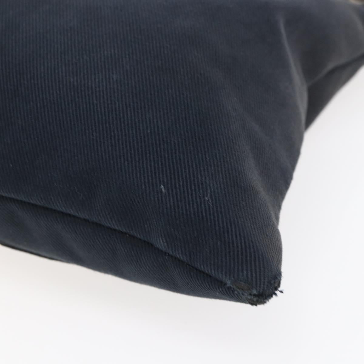 SAINT LAURENT Kahala Tote Bag Canvas Black Silver 123435 Auth BA7095