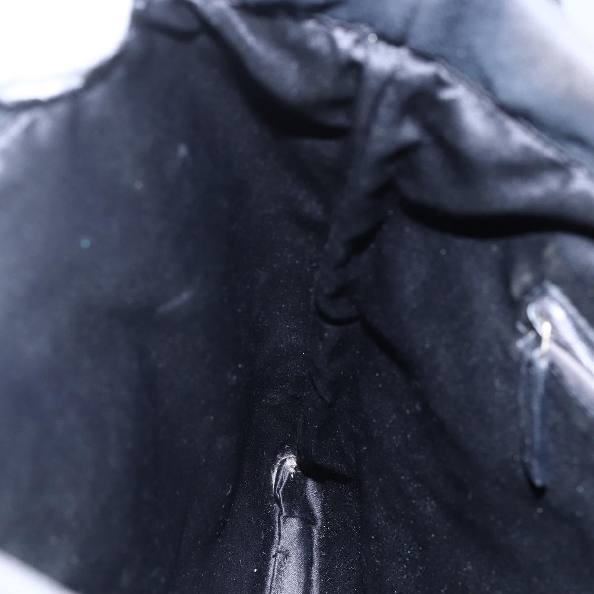 SAINT LAURENT Kahala Tote Bag Canvas Black Silver 123435 Auth BA7095