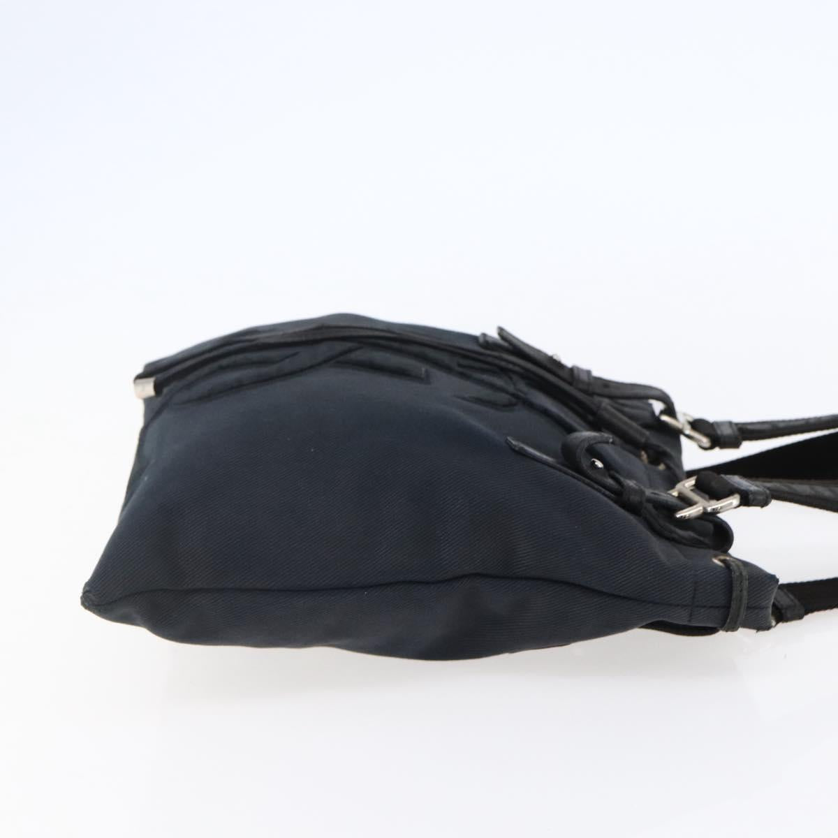 SAINT LAURENT Kahala Tote Bag Canvas Black Silver 123435 Auth BA7095