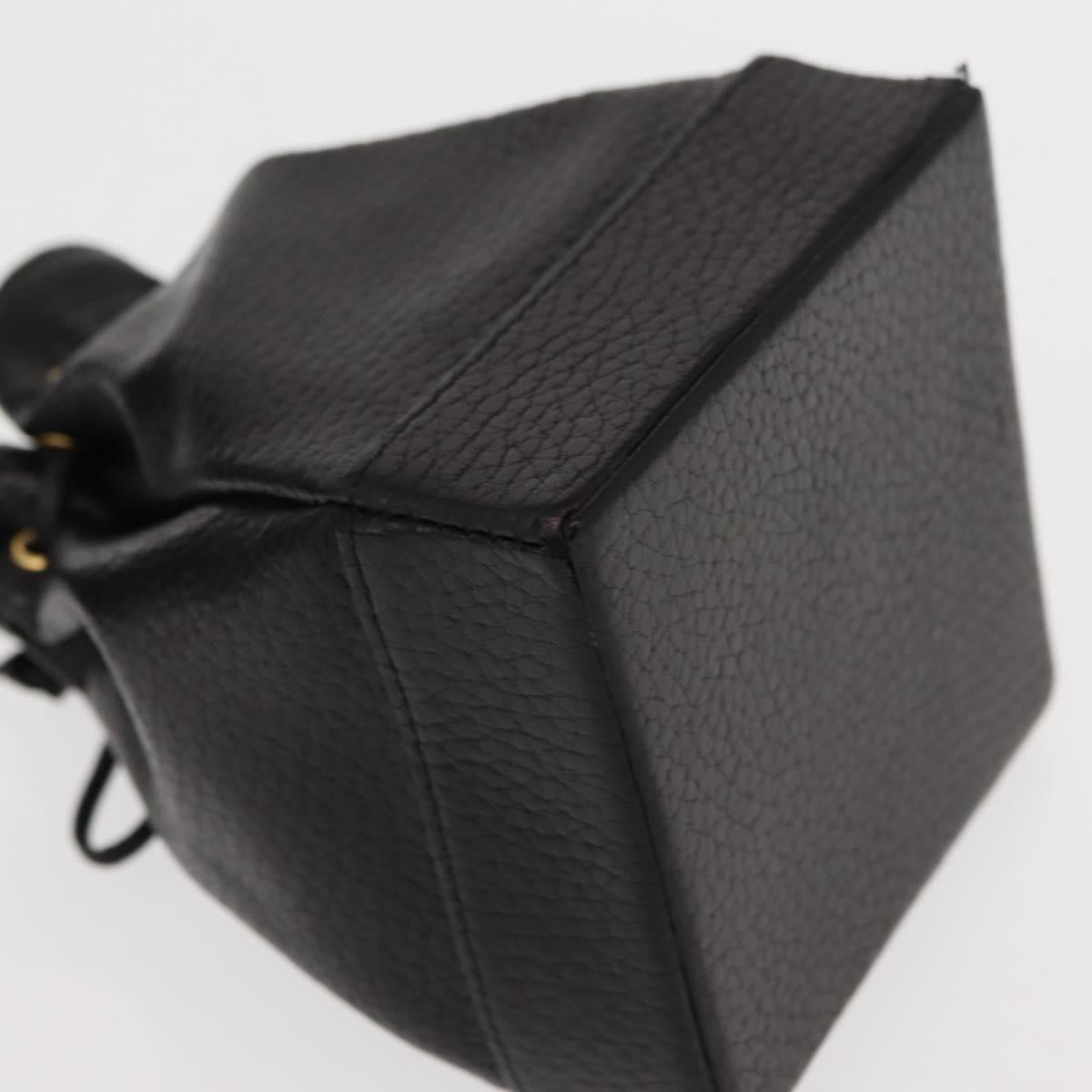 Gianni Versace Pouch Leather Black Gold Auth BA7106