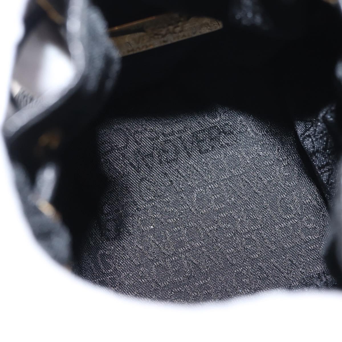 Gianni Versace Pouch Leather Black Gold Auth BA7106