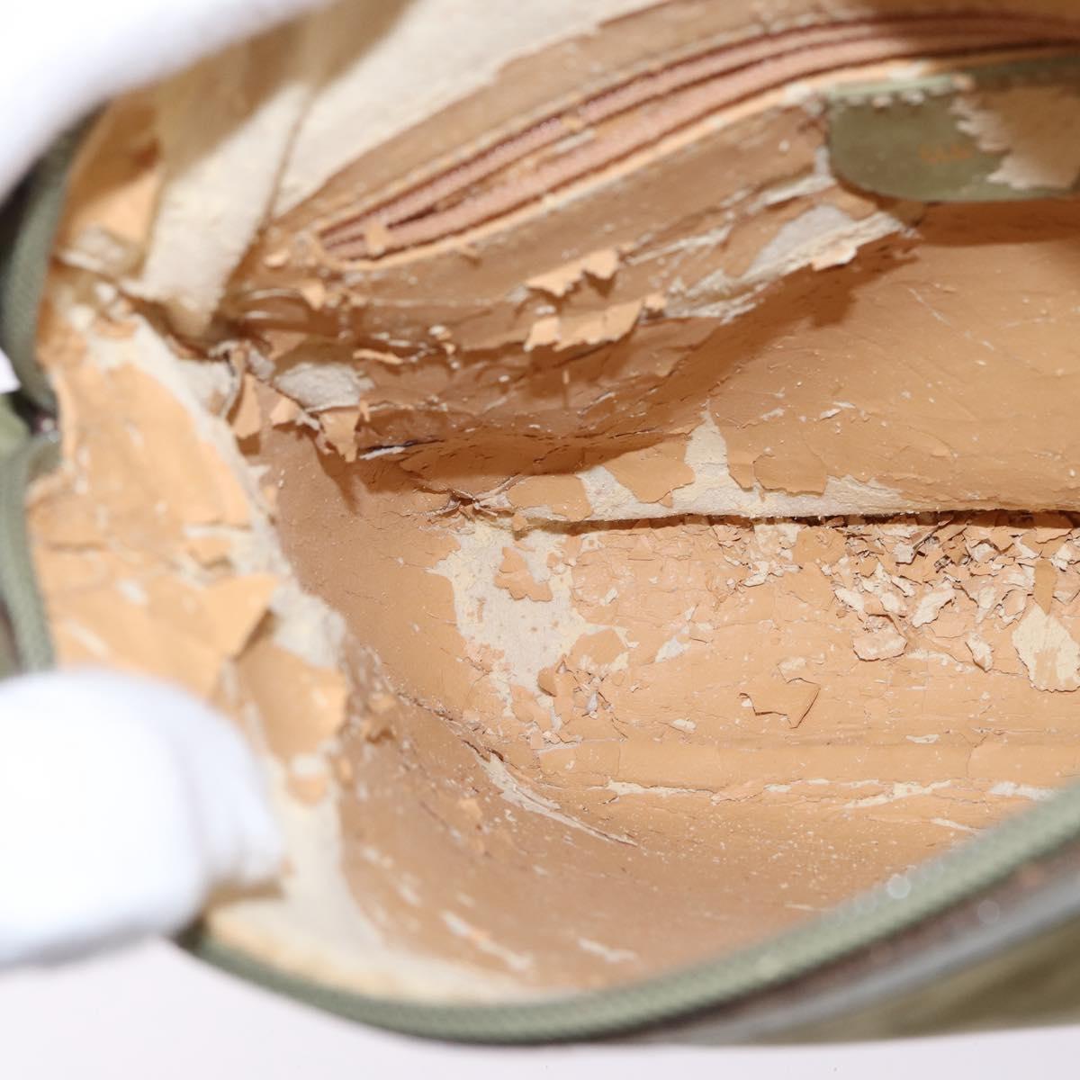 GUCCI Shoulder Bag Suede Leather Green Gold Auth BA7108