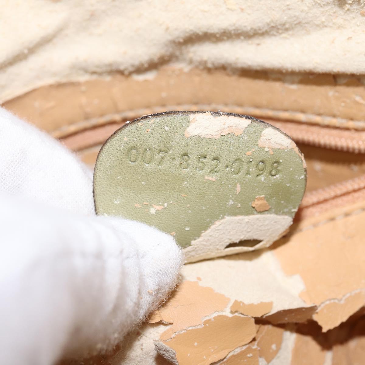 GUCCI Shoulder Bag Suede Leather Green Gold Auth BA7108