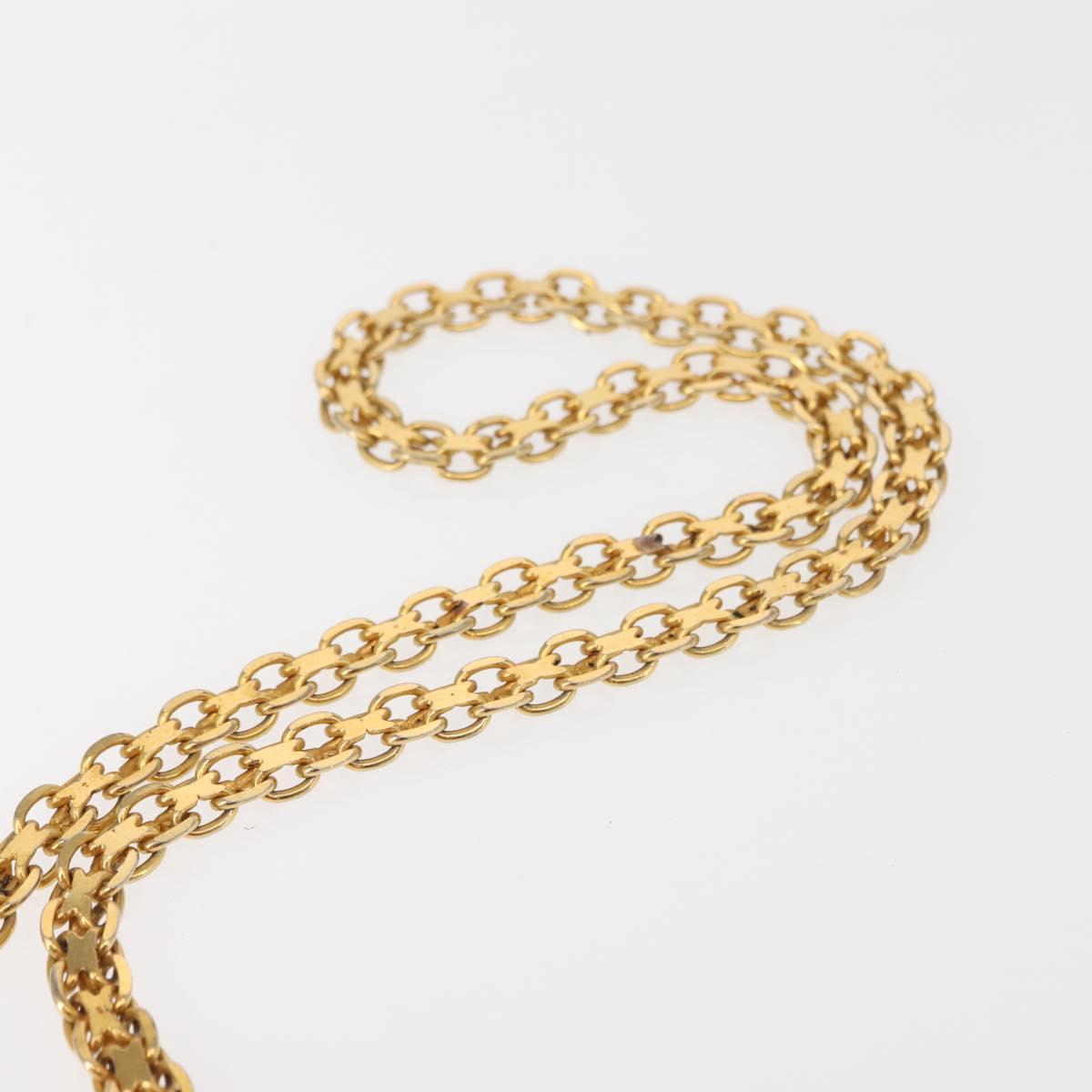 GUCCI Chain Shoulder Bag Leather Suede Red Gold Auth BA7109