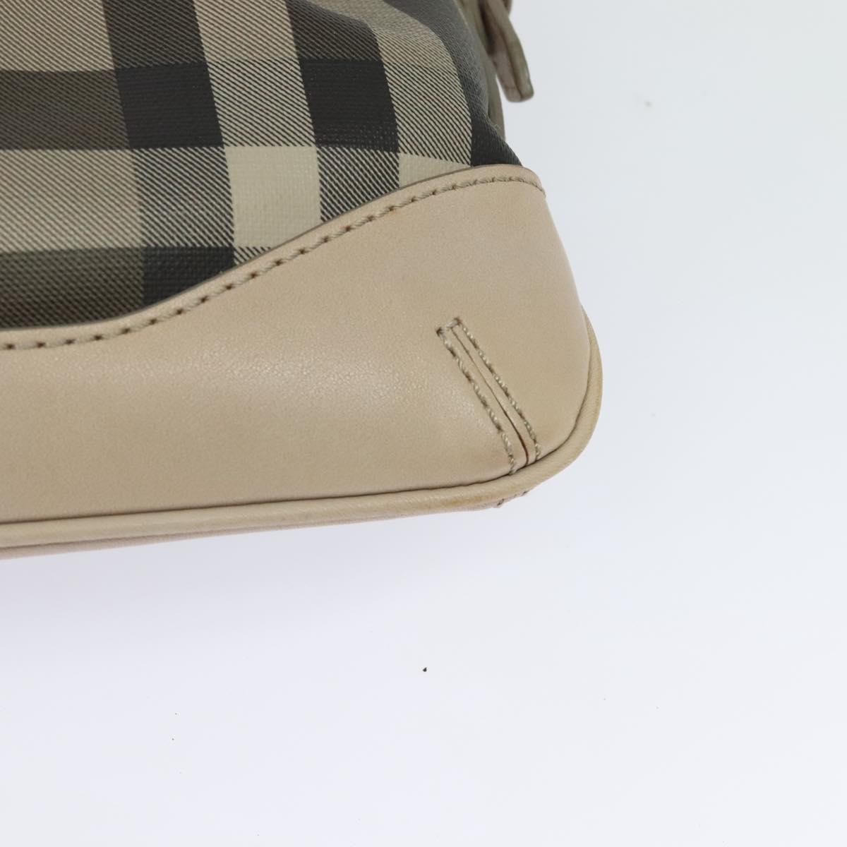 BURBERRY Nova Check Shoulder Bag PVC Khaki Auth BA711