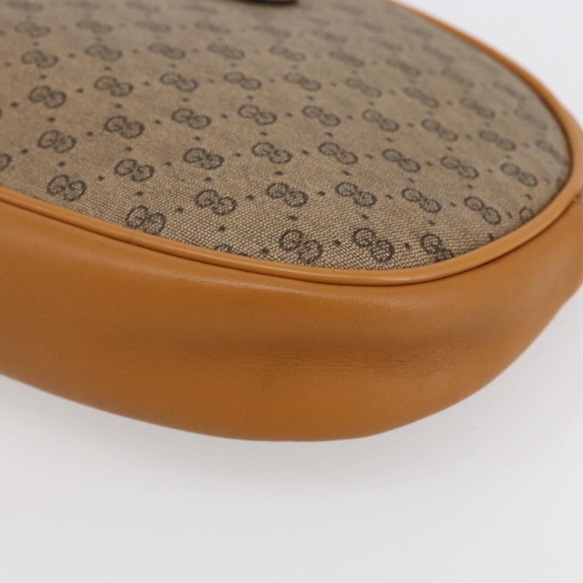 GUCCI Micro GG Supreme Shoulder Bag PVC Beige Gold 007 89 1113 Auth BA7112