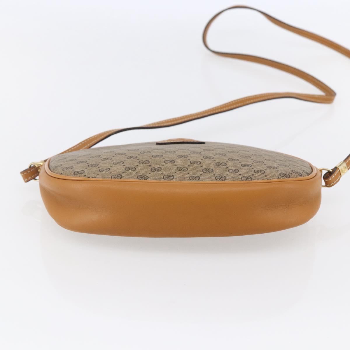 GUCCI Micro GG Supreme Shoulder Bag PVC Beige Gold 007 89 1113 Auth BA7112