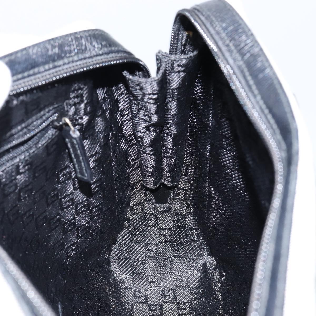 GUCCI Hand Bag Canvas Gray Gold 001 5155 Auth BA7115