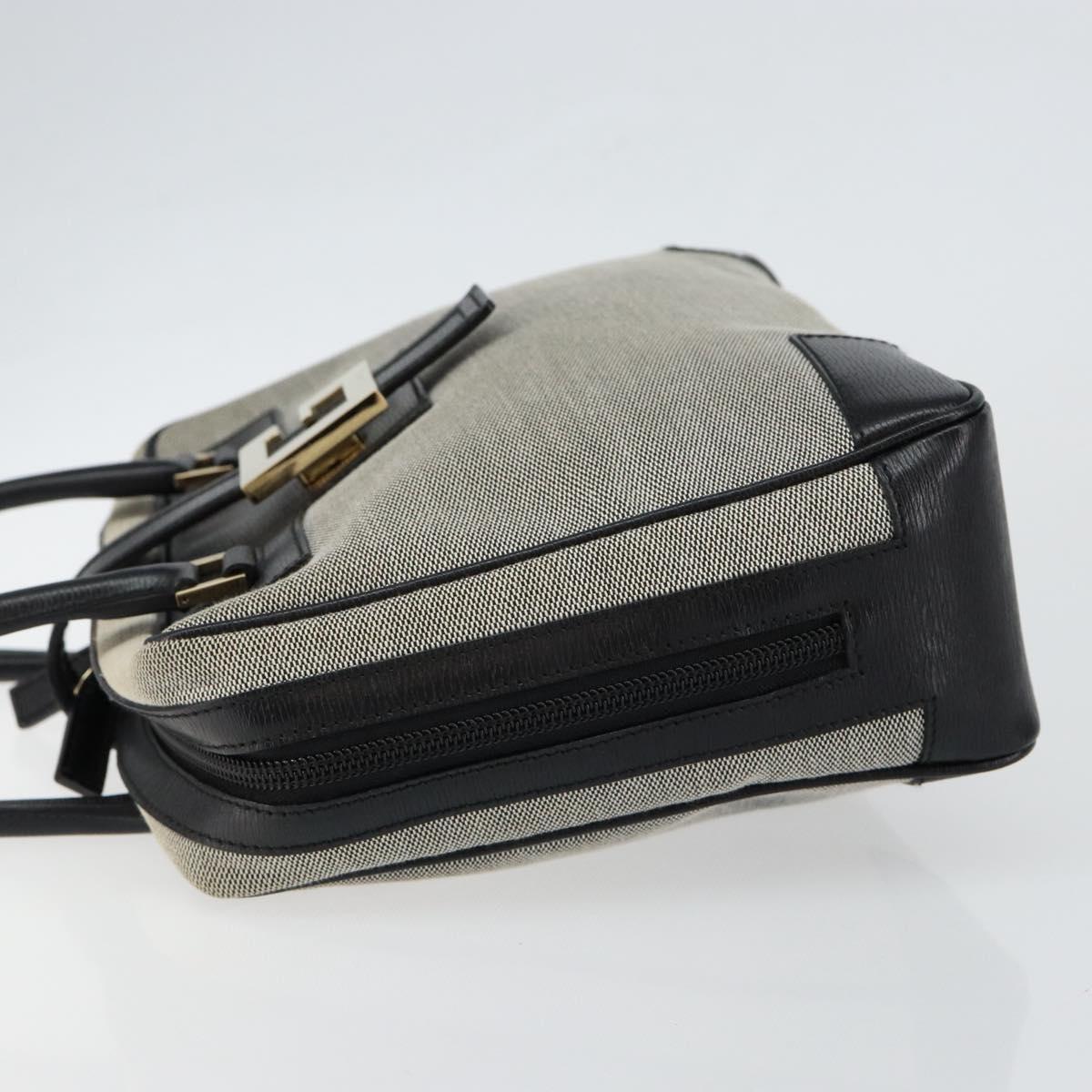 GUCCI Hand Bag Canvas Gray Gold 001 5155 Auth BA7115