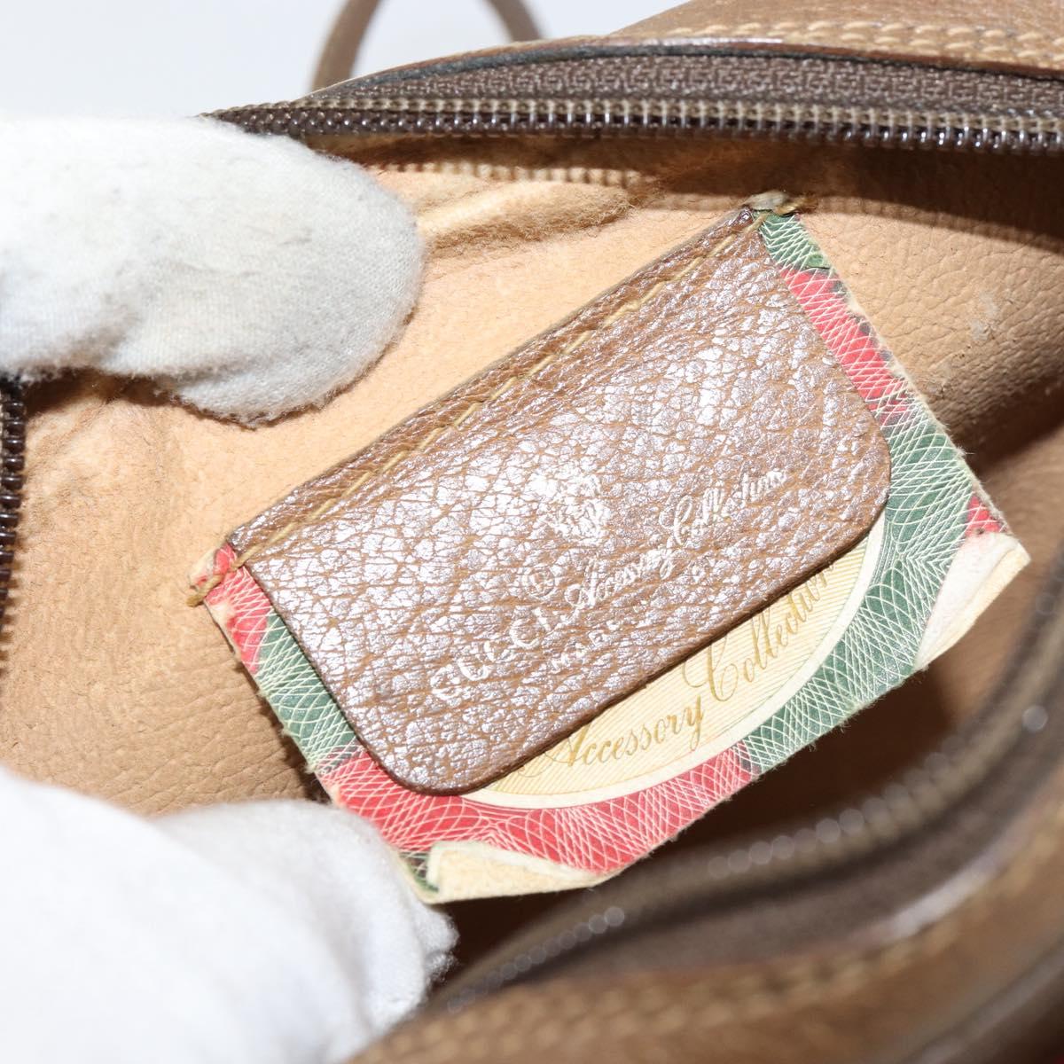 GUCCI GG Supreme Web Sherry Line Bag PVC Beige Gold 89 02 066 Auth BA7117