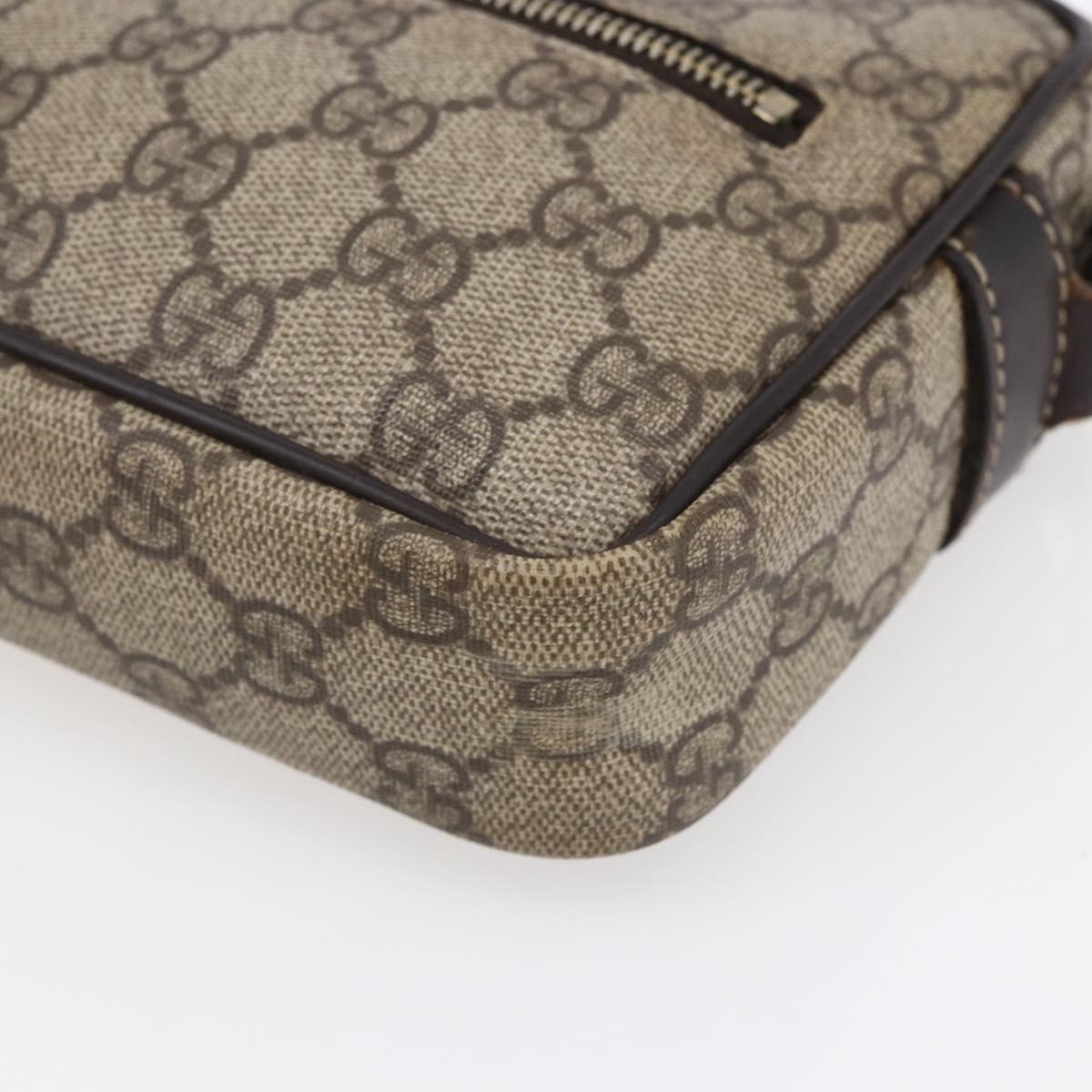 GUCCI GG Supreme Shoulder Bag PVC Beige Gold 201447 Auth BA7119