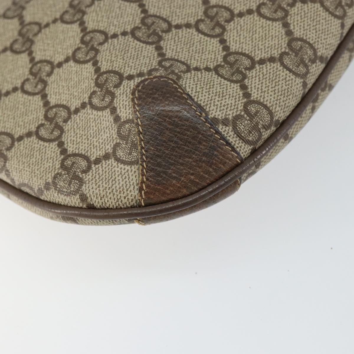 GUCCI GG Supreme Web Sherry Line Bag PVC Beige Gold 904 02 020 Auth BA7124