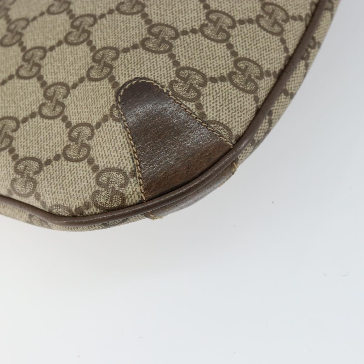 GUCCI GG Supreme Web Sherry Line Bag PVC Beige Gold 904 02 020 Auth BA7124