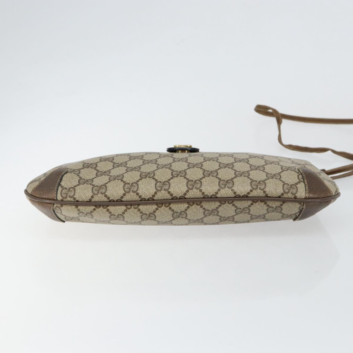 GUCCI GG Supreme Web Sherry Line Bag PVC Beige Gold 904 02 020 Auth BA7124