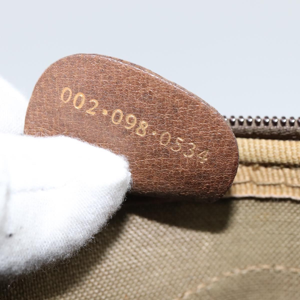 GUCCI GG Supreme Sherry Line Boston Bag PVC Beige Gold 002 098 0534 Auth BA7125