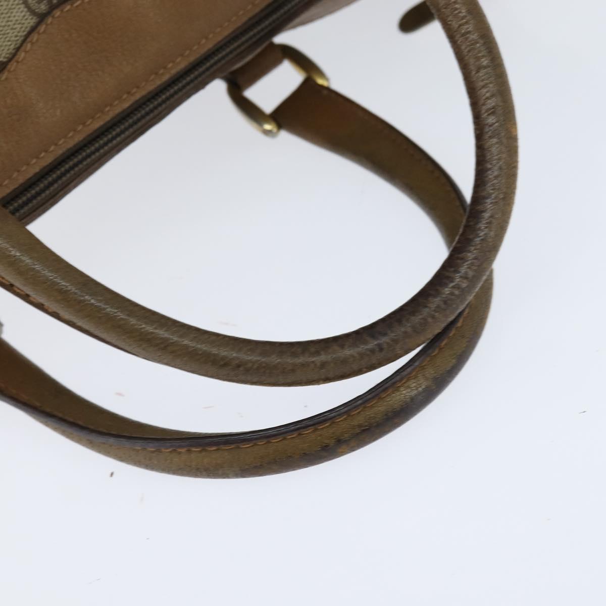 GUCCI GG Supreme Sherry Line Boston Bag PVC Beige Gold 002 098 0534 Auth BA7125