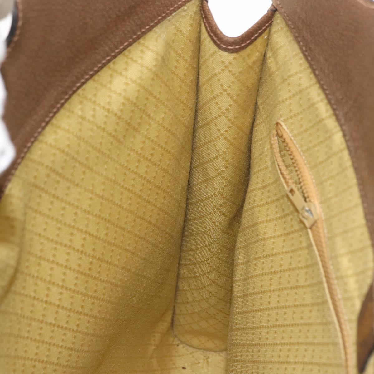 GUCCI GG Supreme Web Sherry Line Hand Bag PVC Beige Auth BA7127