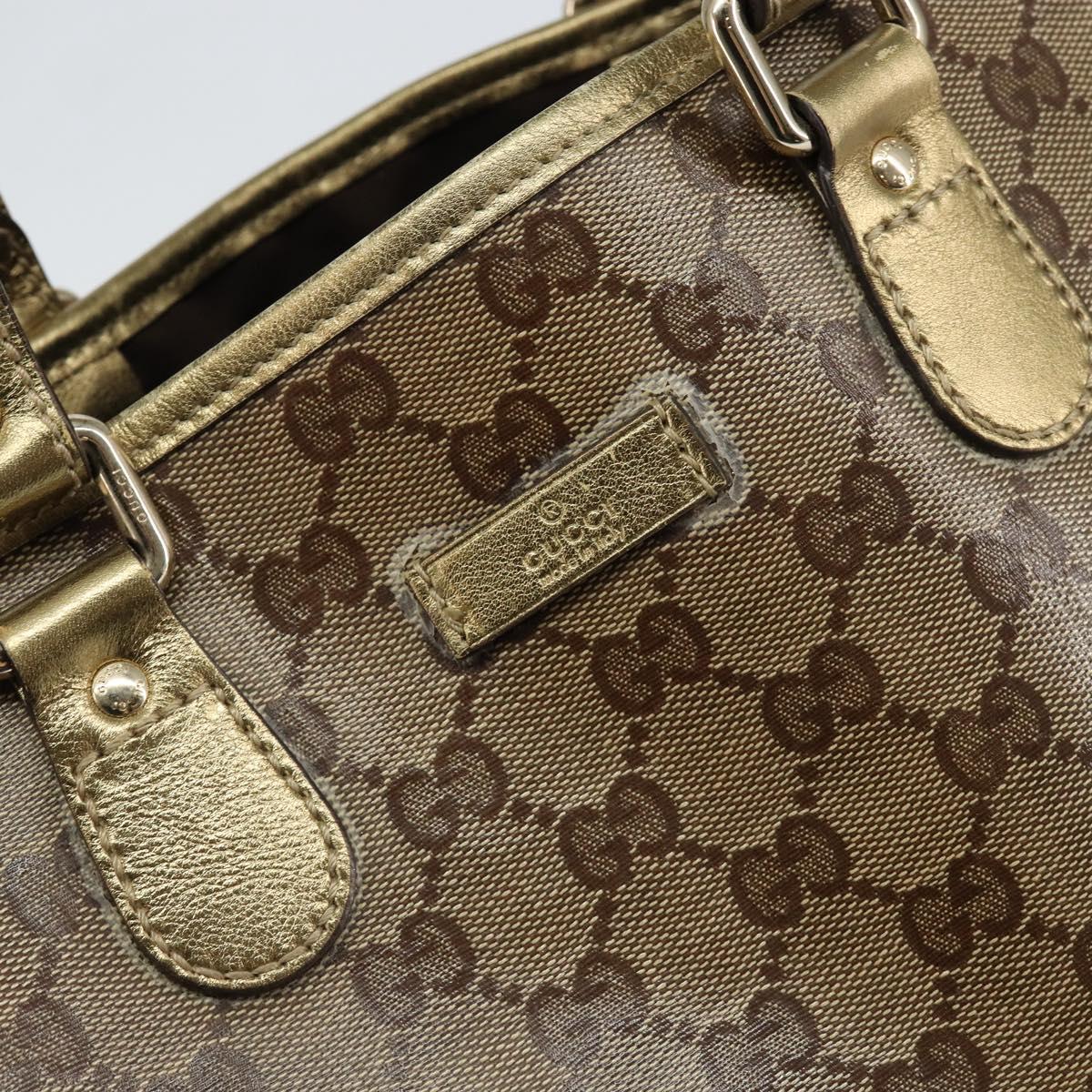 GUCCI GG Crystal Tote Bag Coated Canvas Beige Gold 189896 Auth BA7129