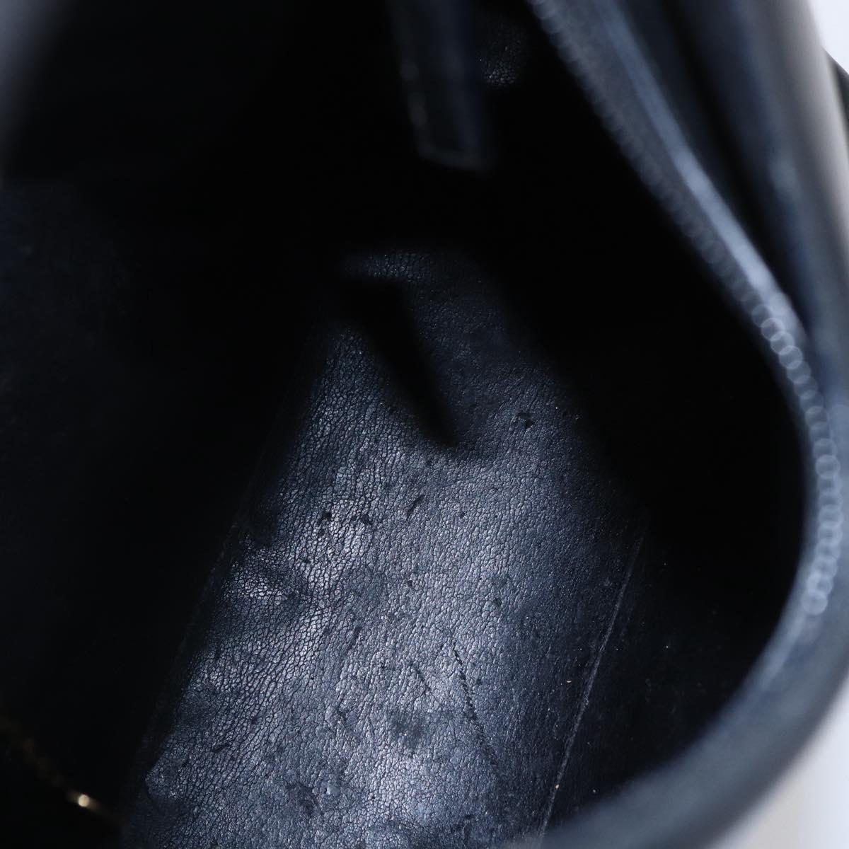 GUCCI Bamboo Shoulder Bag Leather Black Gold 001 3007 Auth BA7130