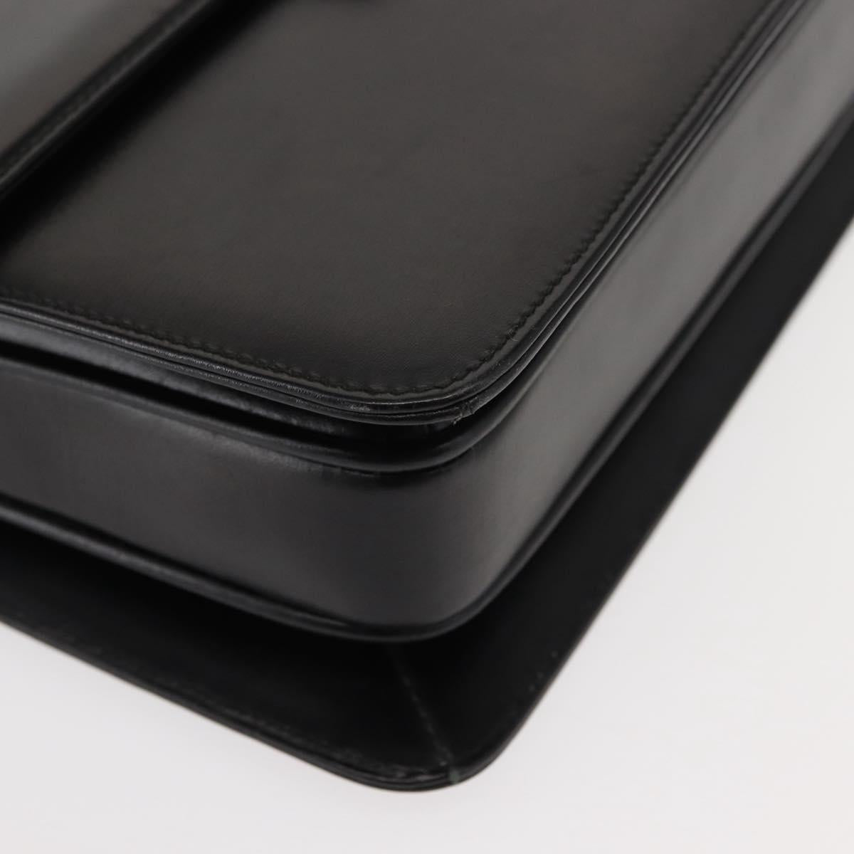 GUCCI Shoulder Bag Leather Black Gold 004 33 0241 Auth BA7133