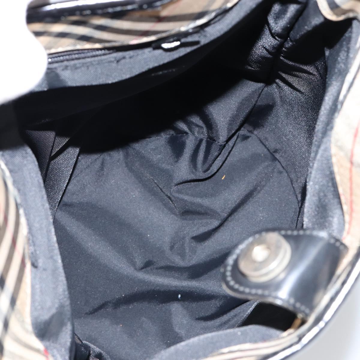 Burberrys Nova Check Tote Bag Canvas Beige Gold Auth BA7134