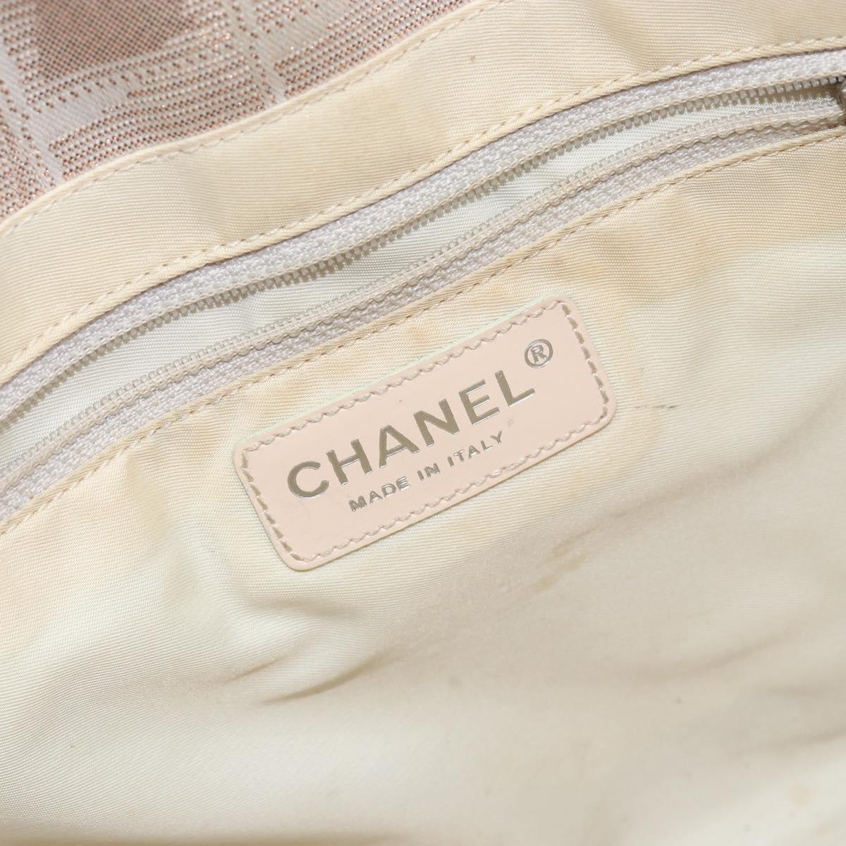 CHANEL New Travel Line Tote Bag Nylon Beige Gold CC Auth BA7141