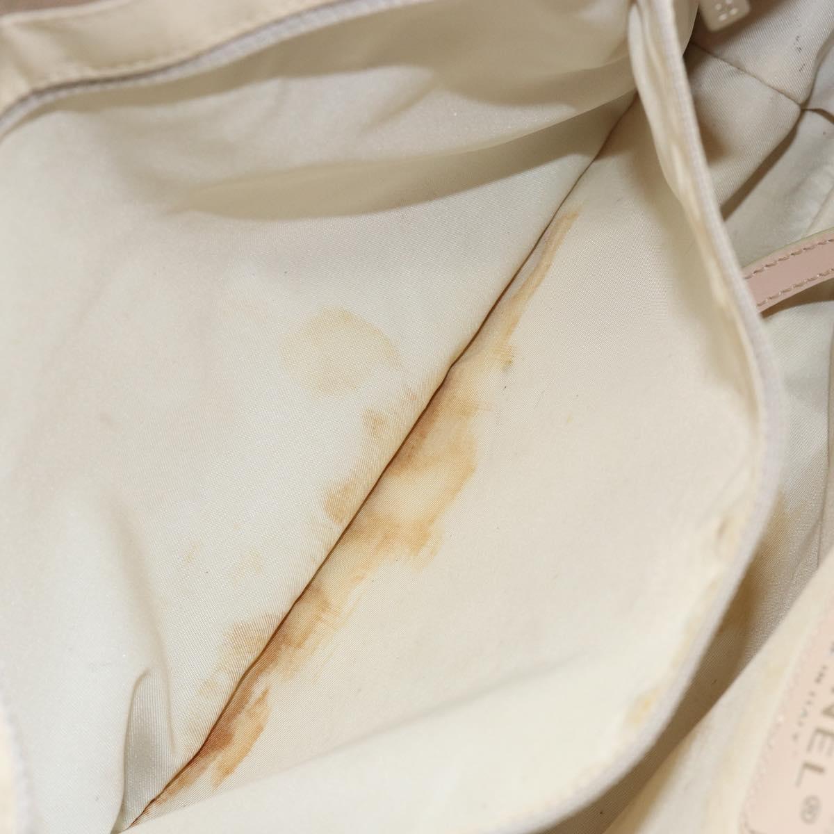 CHANEL New Travel Line Tote Bag Nylon Beige Gold CC Auth BA7141