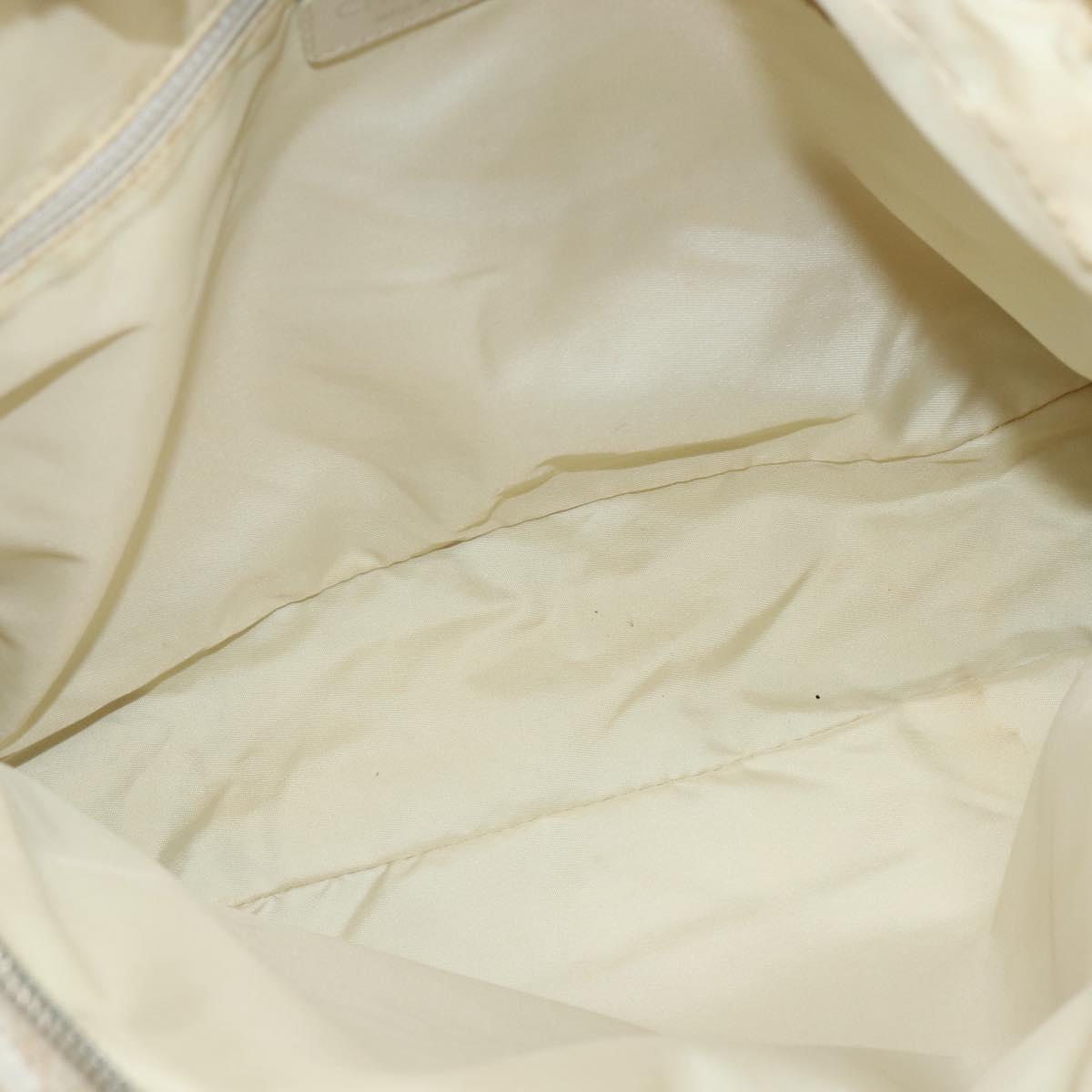 CHANEL New Travel Line Hand Bag Nylon 2way Beige Silver CC Auth BA7143