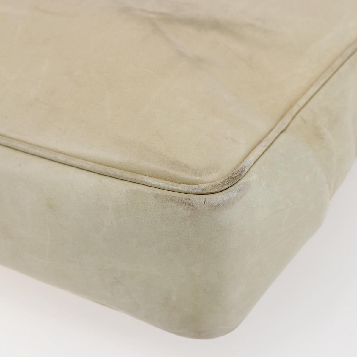 CHANEL Shoulder Bag Leather Beige Gold CC Auth BA7146