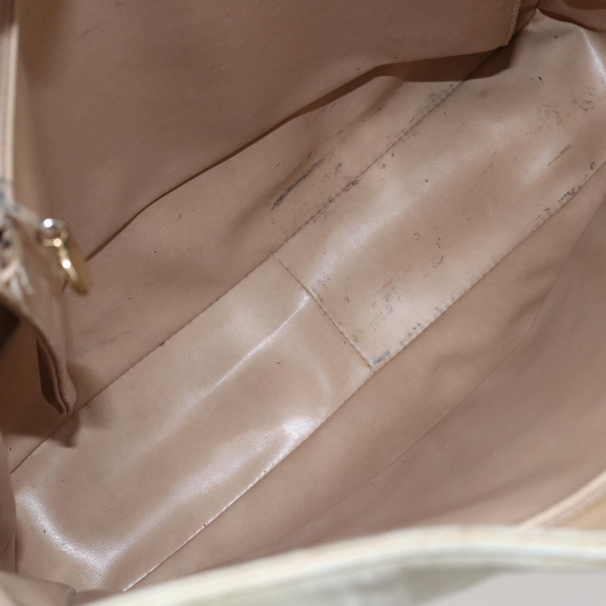 CHANEL Shoulder Bag Leather Beige Gold CC Auth BA7146