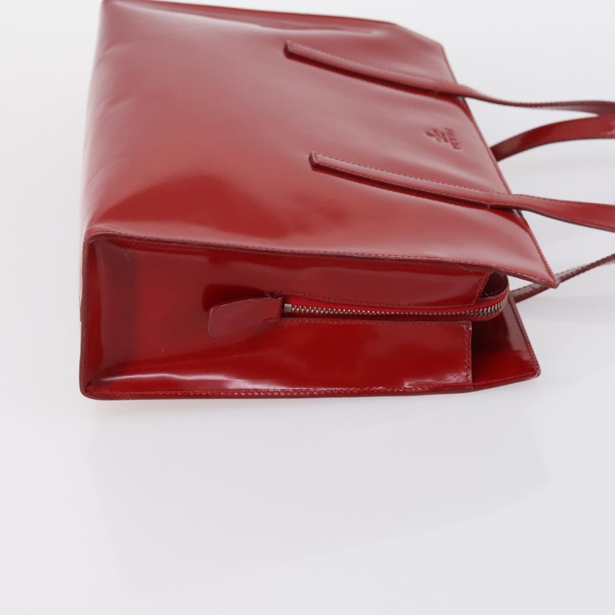 PRADA Tote Bag Leather Nylon 2Set Red Blue Auth BA7150