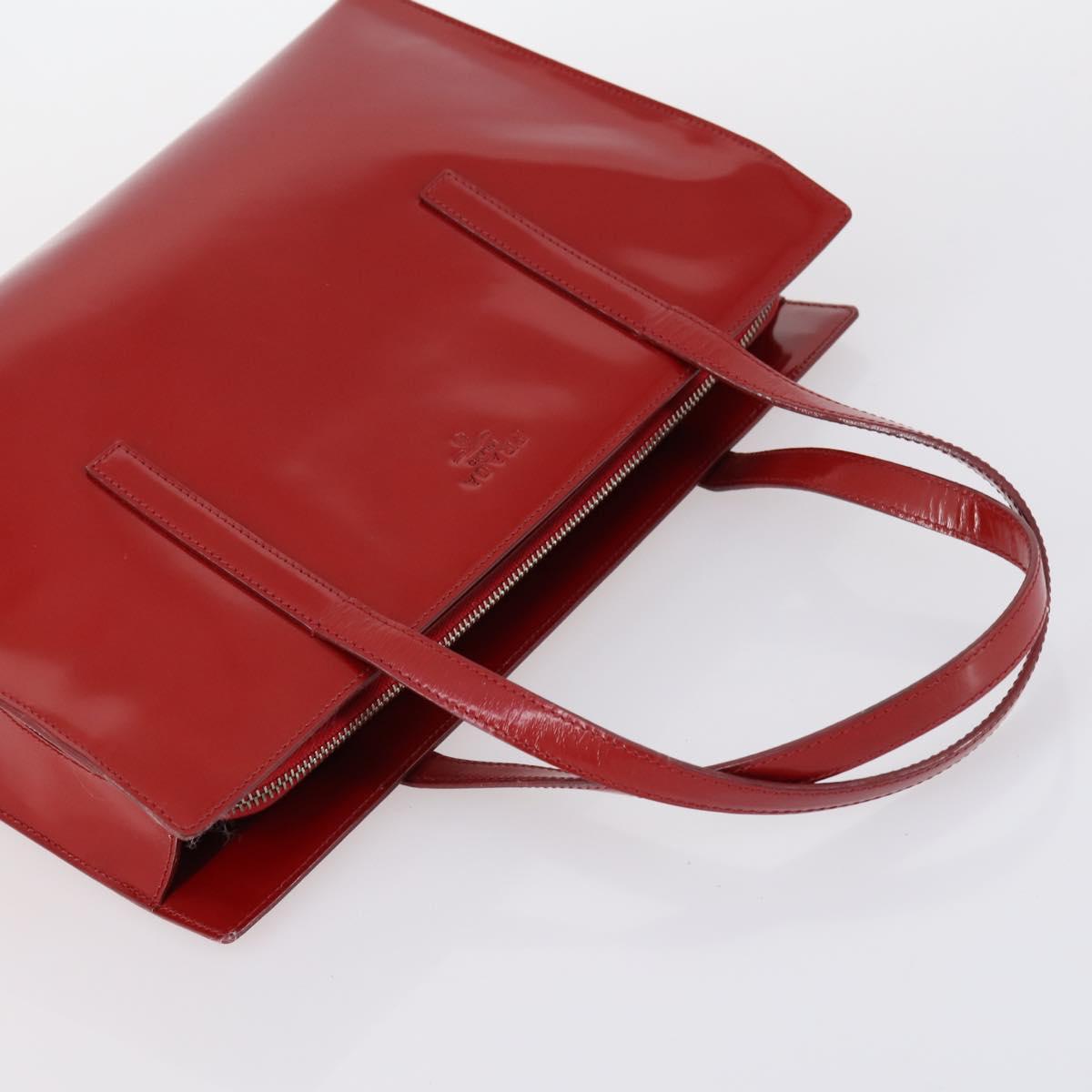 PRADA Tote Bag Leather Nylon 2Set Red Blue Auth BA7150