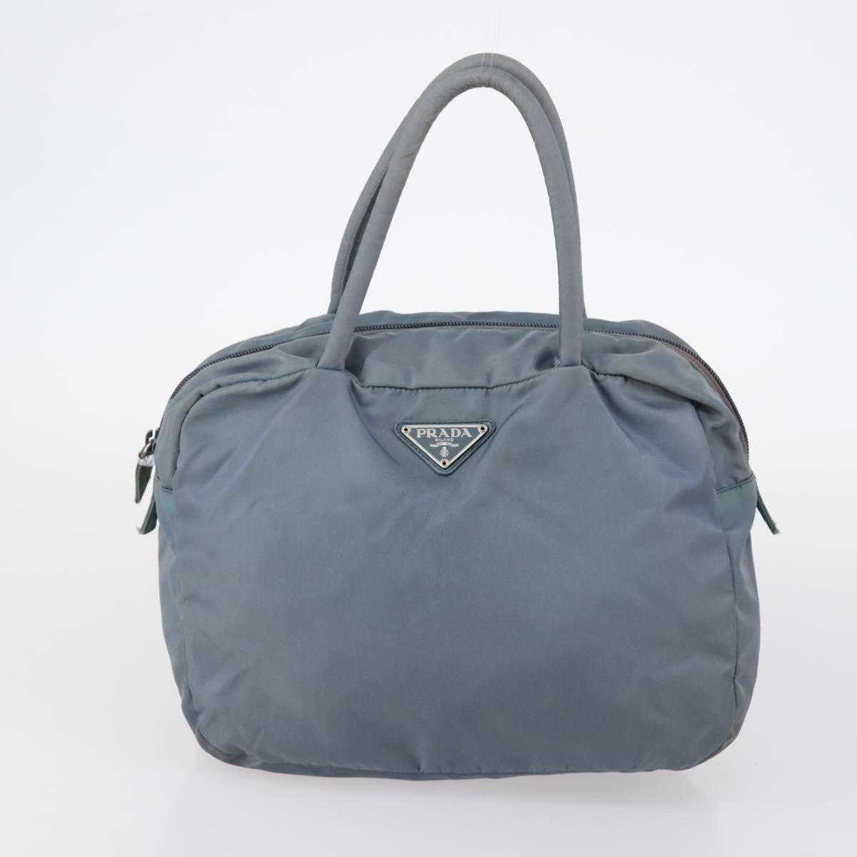 PRADA Tote Bag Leather Nylon 2Set Red Blue Auth BA7150