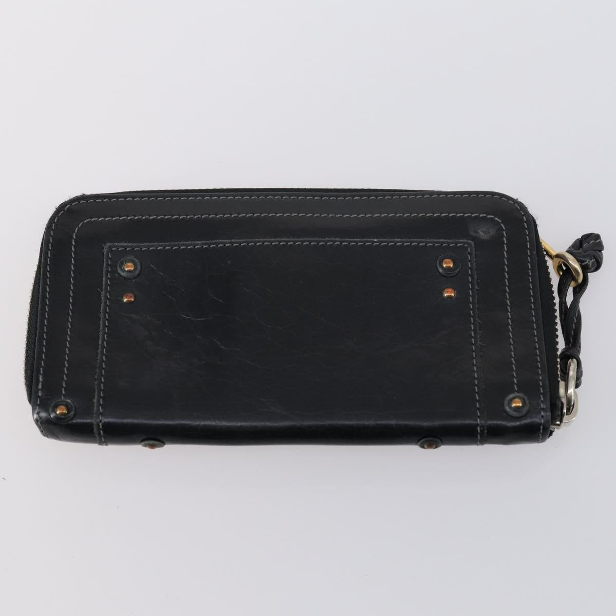 Chloe Hand Bag Leather 2Set Black Silver Auth BA7152