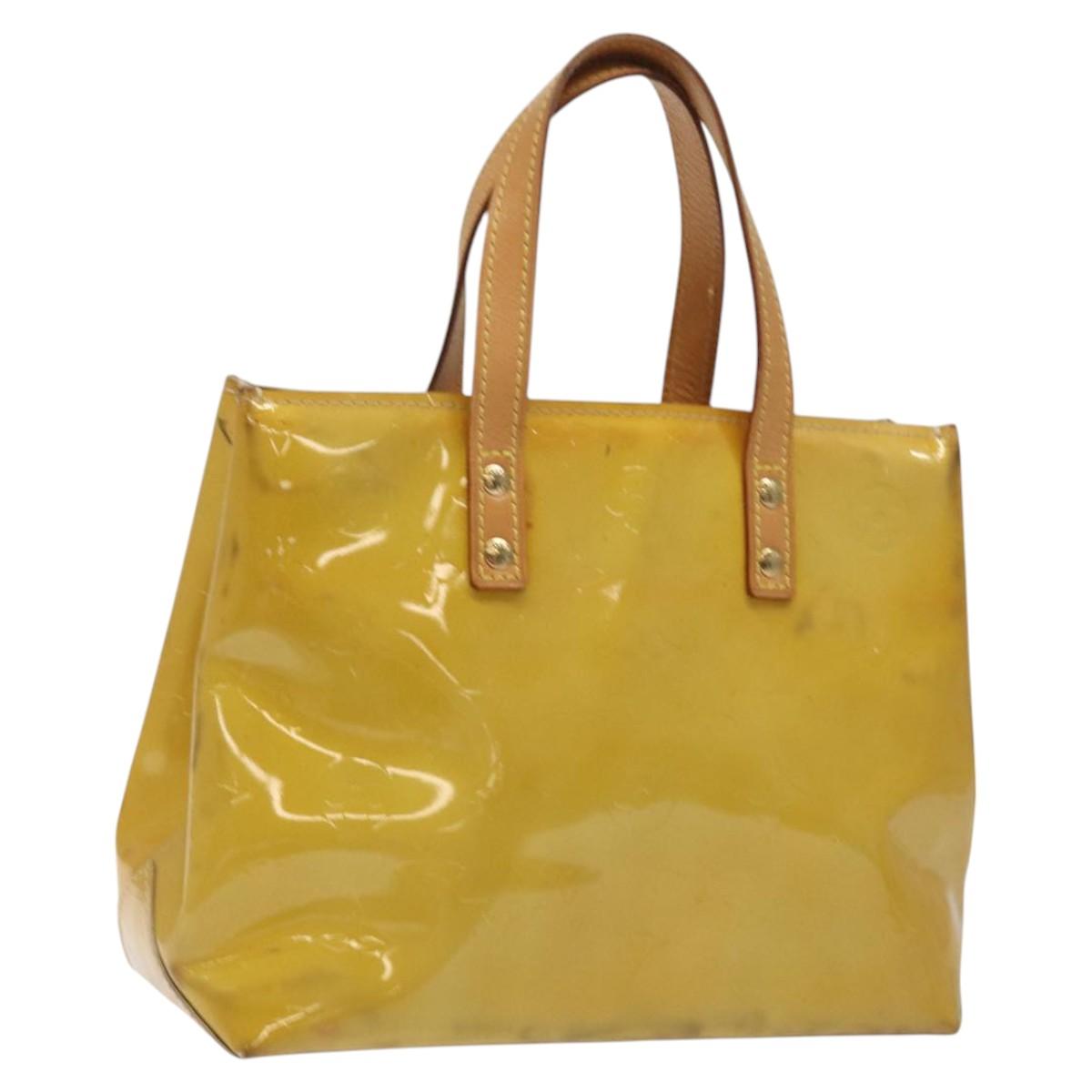 LOUIS VUITTON Monogram Vernis Reade PM Hand Bag Beige M91334 LV Auth BA718