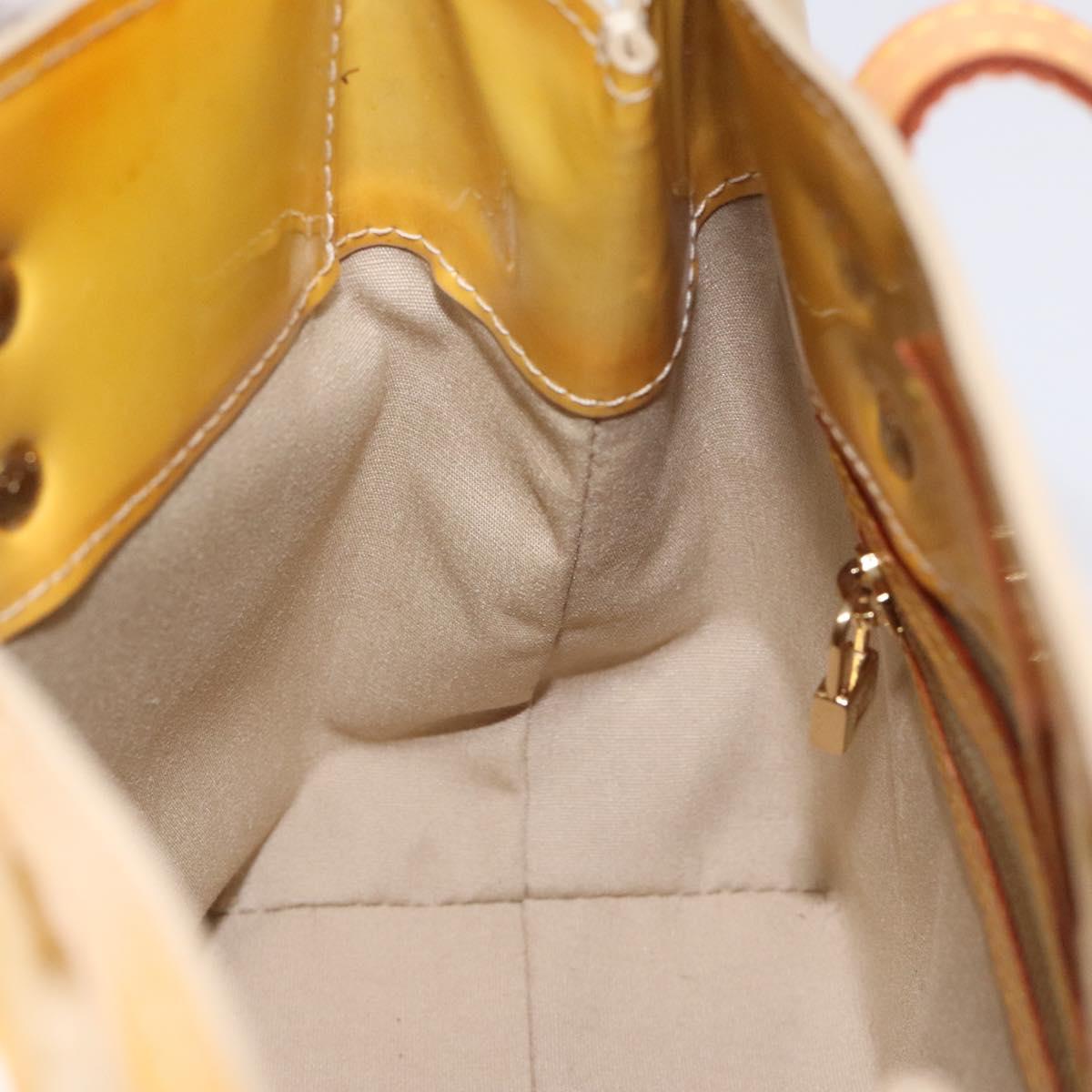 LOUIS VUITTON Monogram Vernis Reade PM Hand Bag Beige M91334 LV Auth BA718