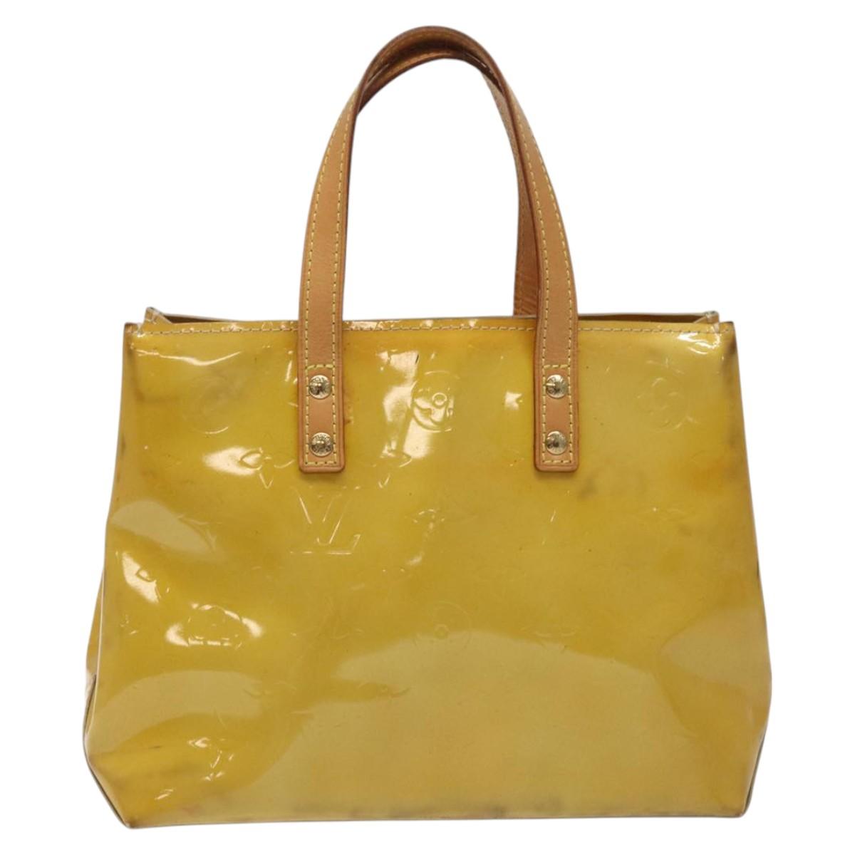 LOUIS VUITTON Monogram Vernis Reade PM Hand Bag Beige M91334 LV Auth BA718