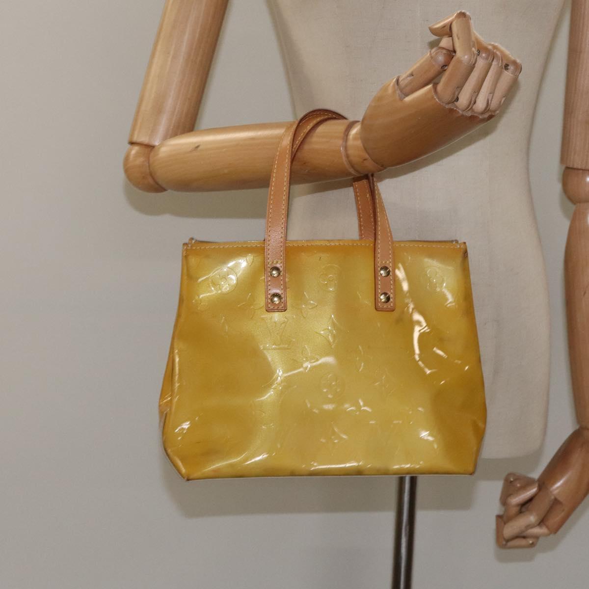 LOUIS VUITTON Monogram Vernis Reade PM Hand Bag Beige M91334 LV Auth BA718