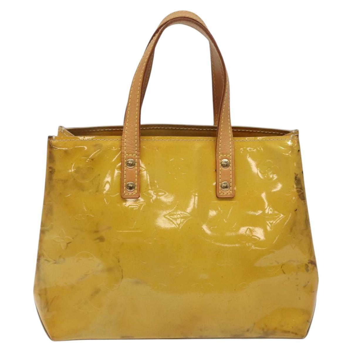 LOUIS VUITTON Monogram Vernis Reade PM Hand Bag Beige M91334 LV Auth BA718