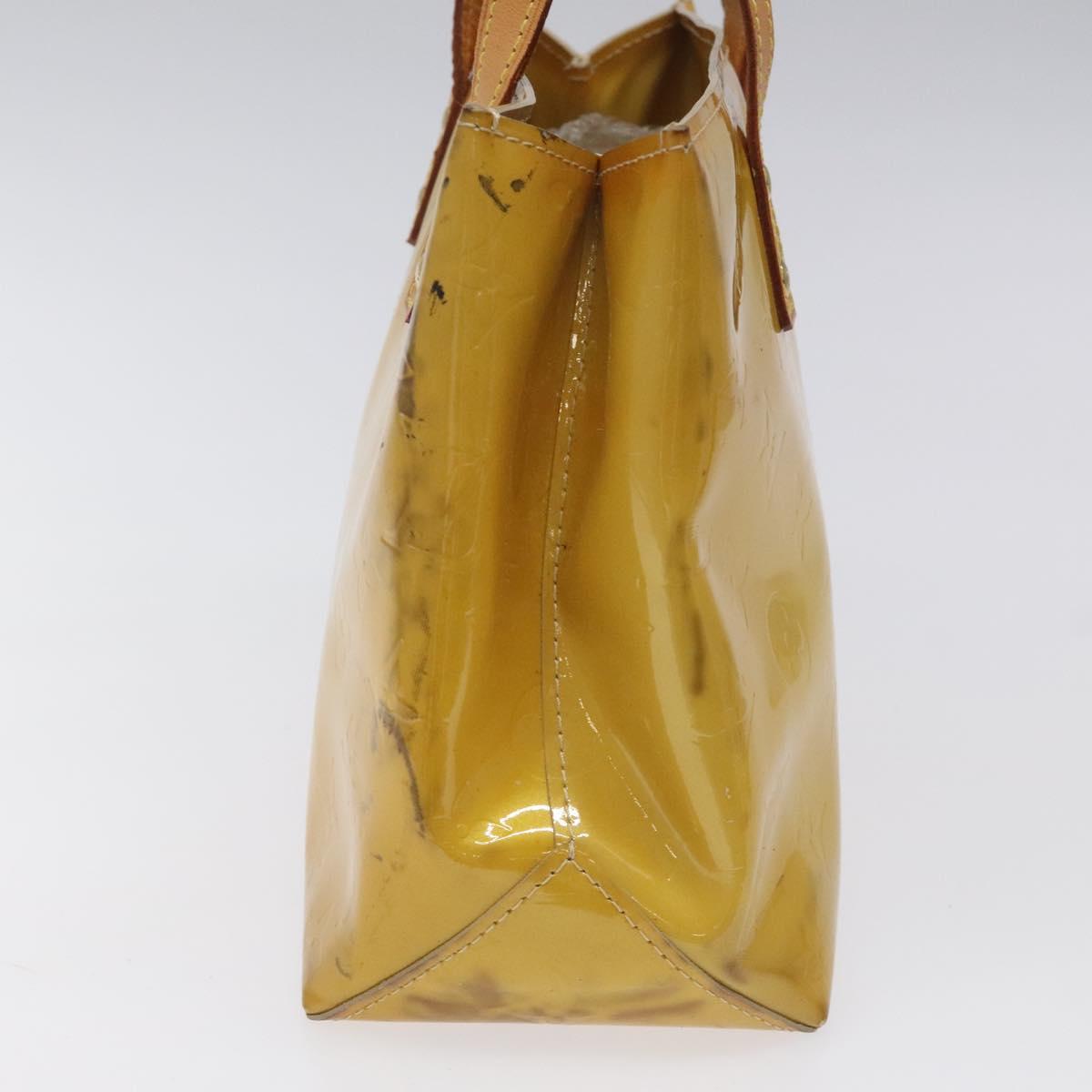 LOUIS VUITTON Monogram Vernis Reade PM Hand Bag Beige M91334 LV Auth BA718